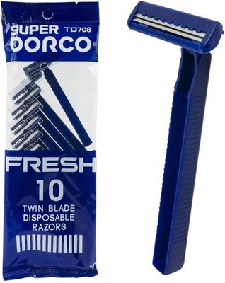 4SGM Dorco Super Fresh Twin Blade Disposable Razors - 10ct Multi 