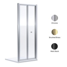 4mm Toughened Safety Glass Bi-Fold Shower Door - Choice of Size and Colour