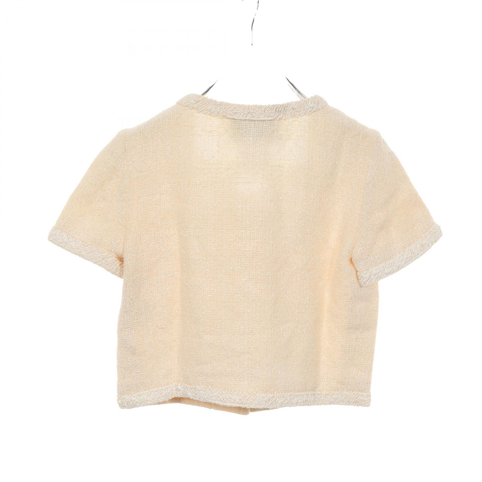 CHANEL Coco Mark Button Tweed Outer Wool Cotton/R… - image 2