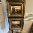 Framed Realism Landscape Oil Paintings Set Buildings Nature Small Canvas Art
