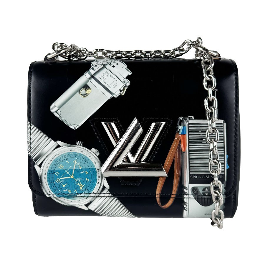 Auth LOUIS VUITTON Twist PM Shoulder Bag Black/Multicolor Leather/Metal - z10739