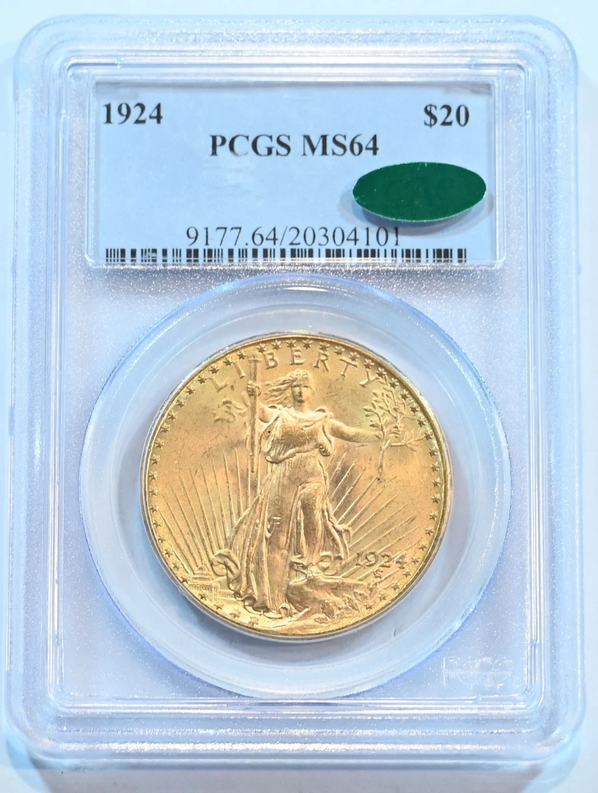 1924  $20 Saint-Gaudens  PCGS MS64 CAC green sticker Gold Double Eagle !!!!