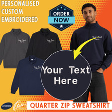 Personalised Embroidered Uneek Quarter Zip Sweatshirt Comfort Casual Workwear