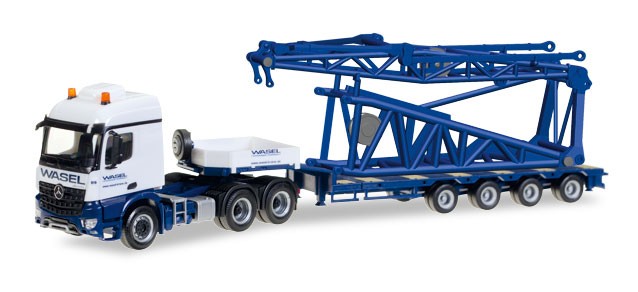 HERPA MERCEDES BENZ Arocs S SZ 6x4 Wasel camion miniature 1/87 avec semi-remorque surbaissée