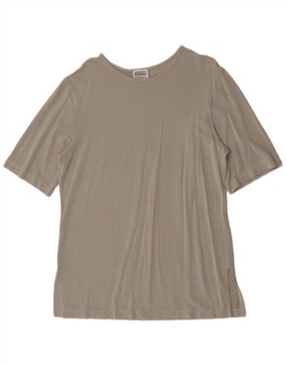 Gianfranco Ferre Damen Bluse Top UK 16 Large grau Chevron Viskose CN15