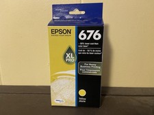 Genuine OEM Epson 676 XL Pro Yellow Printer Ink Cartridge NEW SEALED Exp. 2023