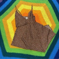 Urban Outfitters Brown White Polka Dot Asymmetrical Slip Sundress Dress