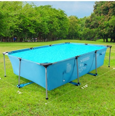 Fast Set Metal Frame Rectangular Swimming Pool Portable Above Ground New Outdoor