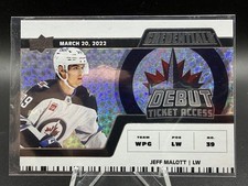 2022-23 Upper Deck Credentials Debut Ticket Access Rookie /999  Jeff Malott #151