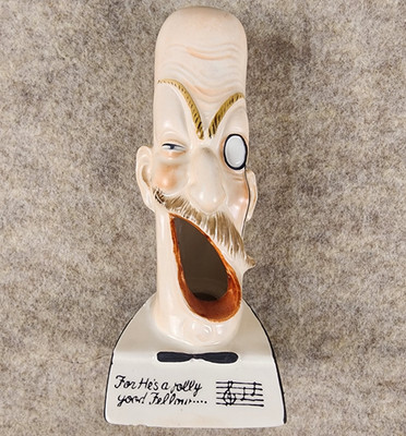 Early Schafer & Vater Porcelain Whimsical Ashtray For He's A Jolly Good Fellow