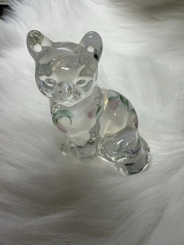 Fenton Opalescent Cat Figurine, signed painted by K. Lupardus