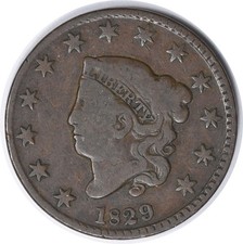 1829 Large Cent Medium Letter N-5 VG Uncertified #332