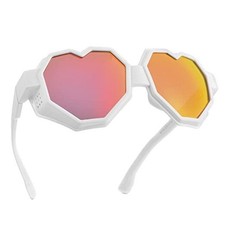 2023 Fashion Heart Shaped Goggle Y2K Sunglasses One Piece Women White-red