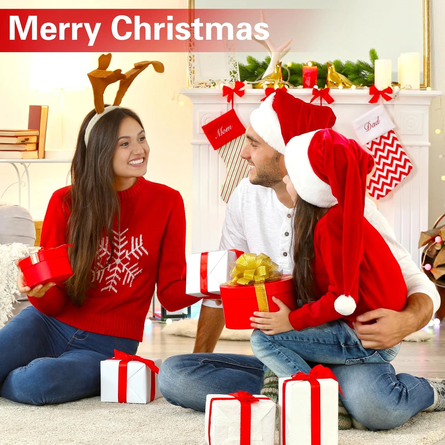 Christmas Socks, Magnetic Hand Holding Socks, Funny Christmas Stocking