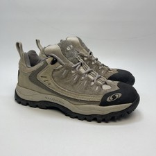VTG Salomon Approach shoes Contagrip Grey / Off-White Suede Hike Bulky Y2K Wom 8