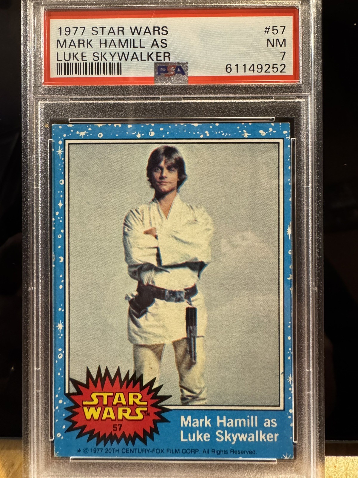 1977 Topps Star Wars - Mark Hamill As Luke Skywalker #57 - PSA 7 Fresh anew Slab
