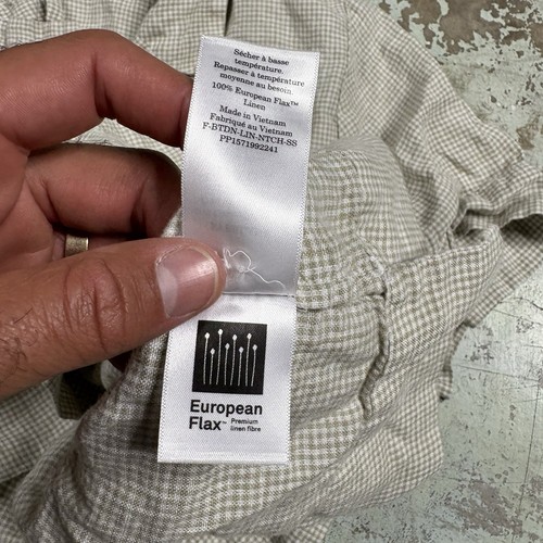 Everlane Button Front Shirt Womens Large Beige 100% English Flax Linen Pockets - Picture 10 of 10