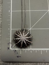 David Yurman Sterling Silver Starburst Diamond Pendant Chain Necklace Lot65