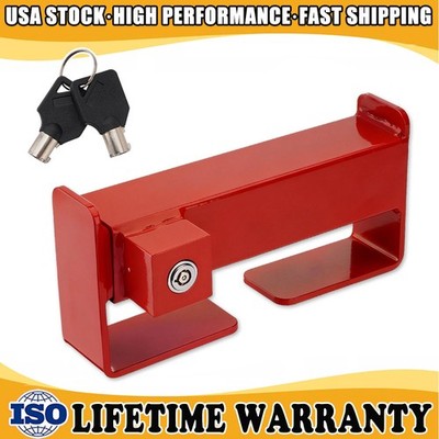 Steel Cargo Door Lock Shipping Container Lock w/ 2 Keys Heavy Duty Security Red