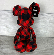 Disney x American Eagle Mickey Mouse Plush Red Black Buffalo Plaid NWT 2020