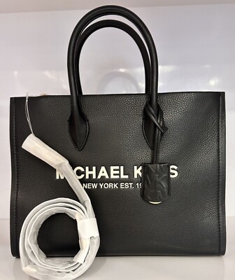 Michael Kors Mirella Medium EW Black Leather Satchel