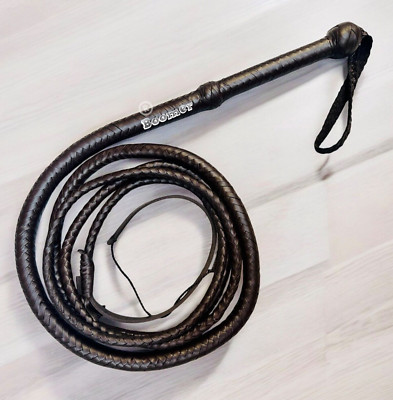 8 Fuß 12 Zopf echtes Rindsnarbenleder strapazierfähig Bullenpeitsche dominant Prügel