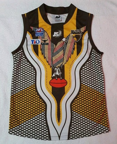 🔶️NTFL INDIGENOUS BIG RIVER HAWKS AFL JERSEY GUERNSEY WAFL PLAYER ISSUE #21 M - Picture 5 of 5