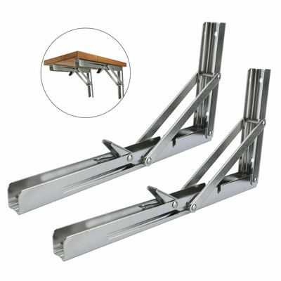 12 Wall Mounted Folding Shelf Brackets 304 Stainless Steel Table