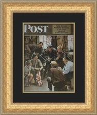 Norman Rockwell Post Cover War Stories Custom Framed Print