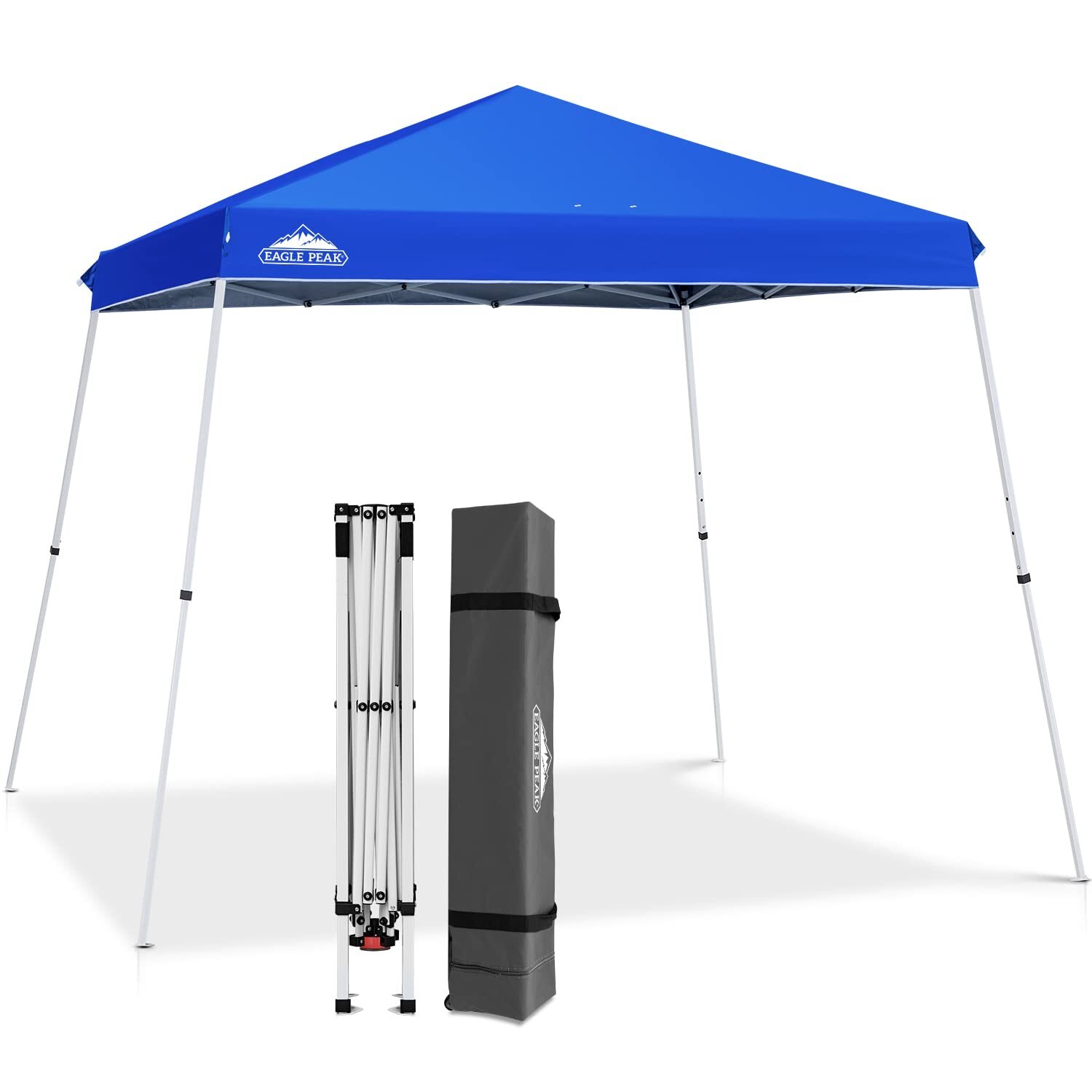 11x11 Slant Leg Pop-up Canopy Tent Easy One Person Setup Instant Outdoor Beac...