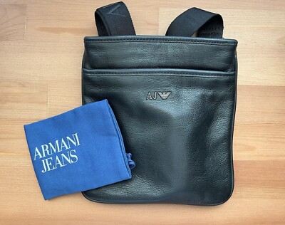 Giorgio Armani - Armani Jeans AJ 100% Echtes Rindsleder, Umhänge- Tasche 