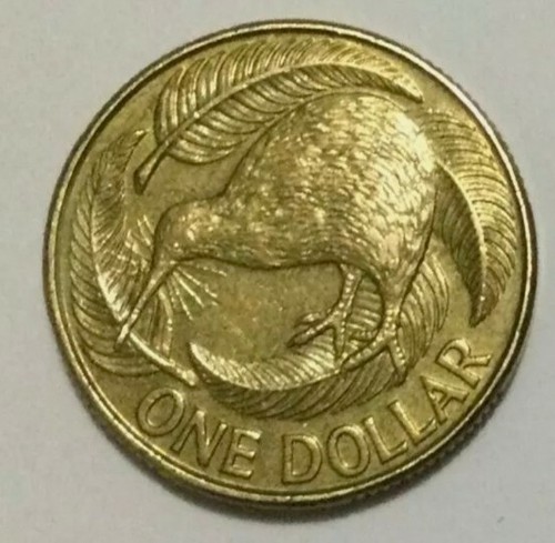 New Zealand - 1 Dollar Coins - 1990 - Kiwi - Circulated - Picture 2 of 2