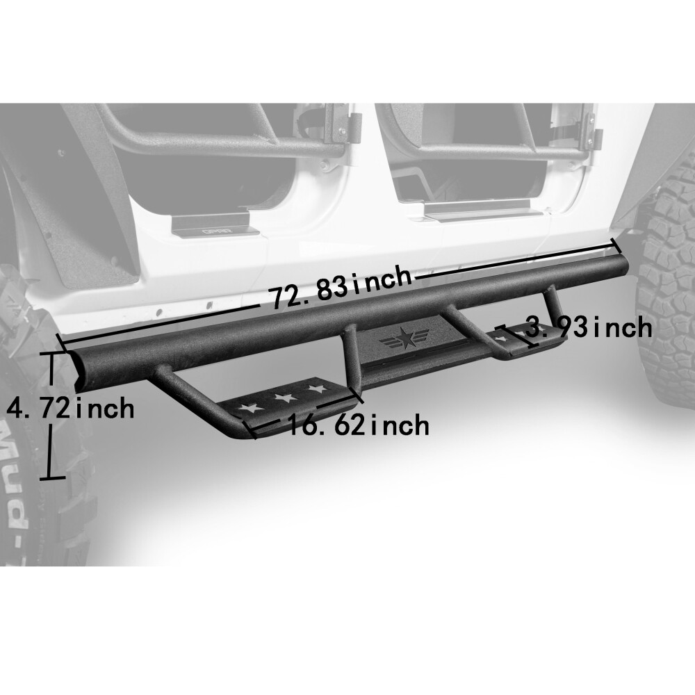 Hooke Road Jeep Running Boards & Side Steps in Jeep Accessories & Jeep