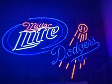 Neon Light Vintage Dodgers Miller Lite