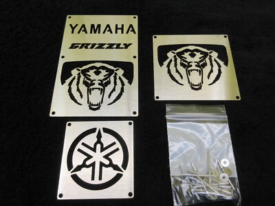 #ad NEW CUSTOM YAMAHA 12 24 GRIZZLY 700 FENDER WARNING TAGS BADGES PLATES $44.99