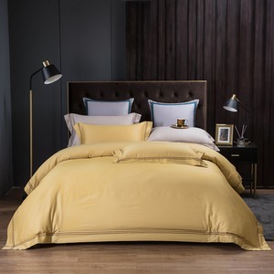 100 Cotton Home Hotel 4pcs Double King Size Bedding Set Duvet Cover Set Gold Ebay
