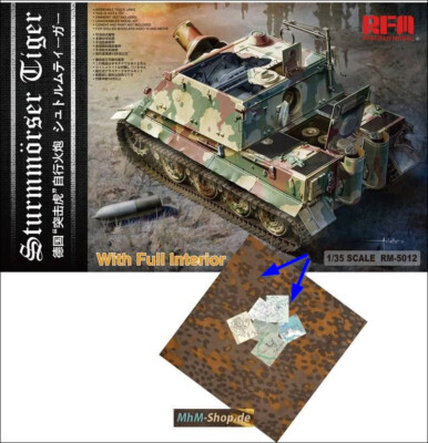 RFM / Sturmtiger with full Interior mit Tarndecke(Stoff) + Karten Maßstab 1:35