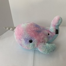 FAO Schwarz Glow Brights Narwhal Plush with Lights  Sounds Purple Pink Blue