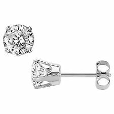 925 Sterling Silver Square Simulated Diamond Stud Earring – Clear Cubic Zirconia – 3-10 Mm