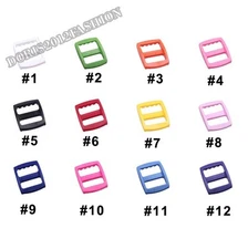 15mm 1/2" Tri-Glide Slider Adjustable Plastic Buckle 3 Bar Slider Webbing Strap