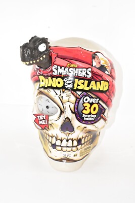 New Zuru Smashers Dino Island Giant Skull 30+ Surprises Light Sound Brown NIP