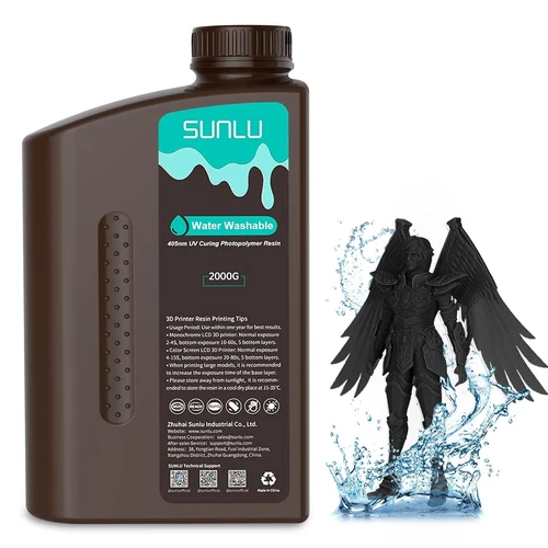 SUNLU Wasser Abwaschbar 3D Drucker Resin 405nm UV 2kg Grau