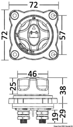 Battery master switch ON/OFF 300Amp semi flush mount for boat, yacht, camper etc - Picture 2 of 2
