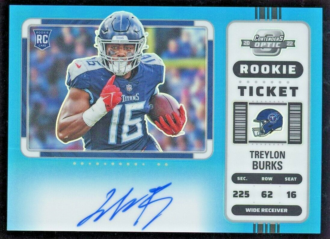 2022 Contenders Optic- Treylon Burks Rookie Autograph Variation- TEAL #01/30 SP
