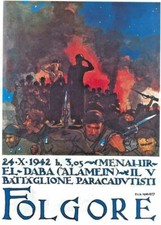 MINI POSTER P. C. DOMINIONI "FOLGORE EL ALAMEIN"  cm.30 x 40 FOTO CARTA LUCIDA