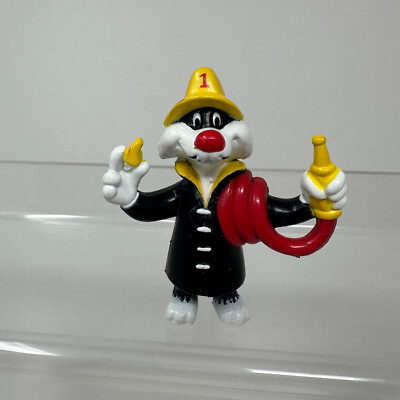 SYLVESTER the CAT Figure Looney Tunes Fire Fighter 1989 Warner