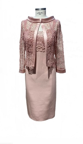 Abito vestito donna elegante cerimonia rosa mamma sposa sposo musani 42 s |  eBay