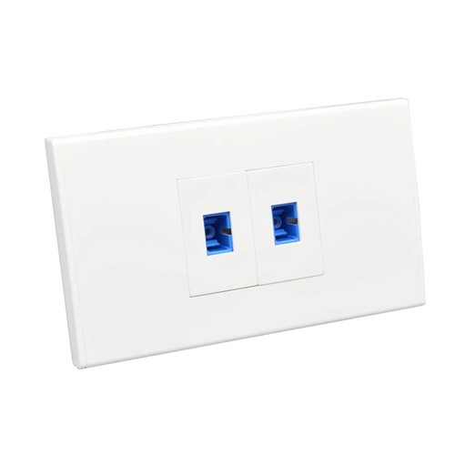 120x70mm Two Ports SC Optic UPC Wall Panel Socket Pass Through 2 Plugs SC-SC New - 第 3/6 張圖片
