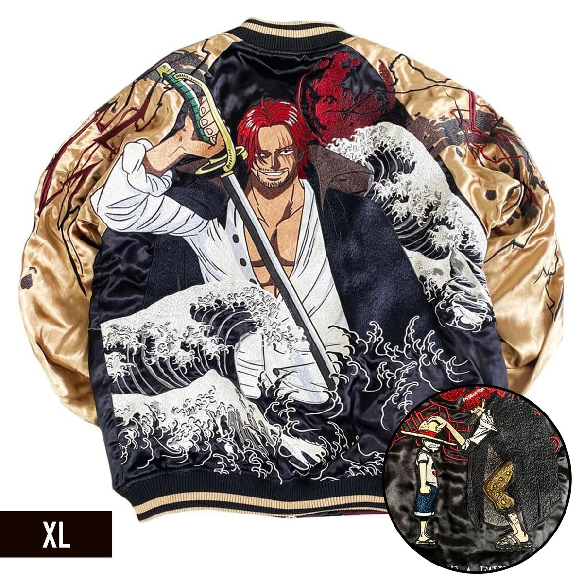 ONE PIECE Red Hair Shanks Reversible Sukajan Embroidery Jacket Men