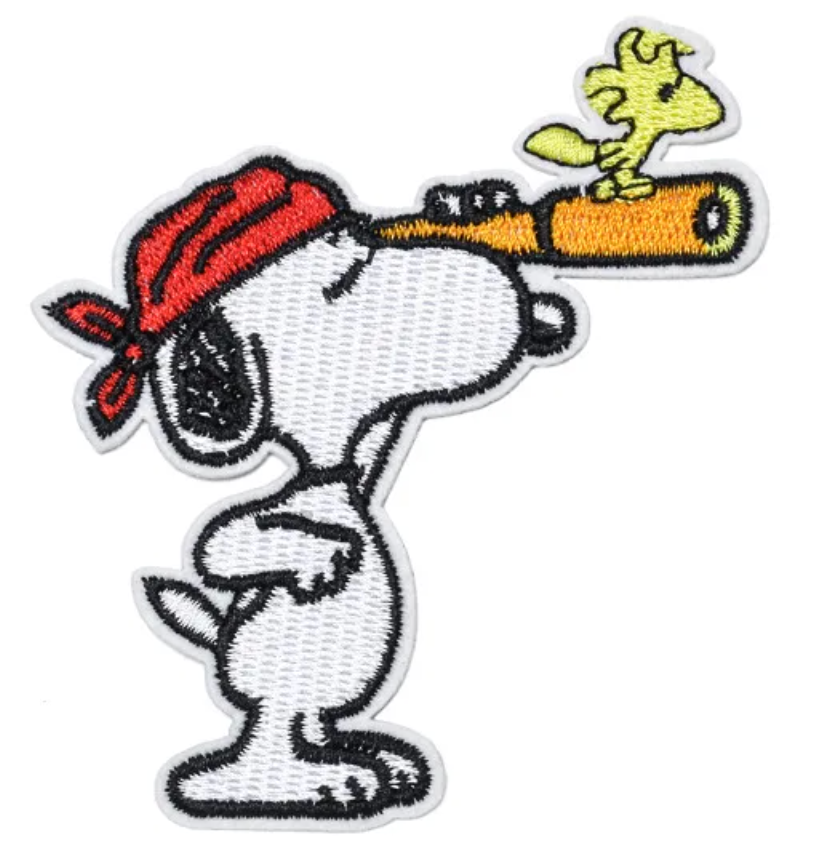 SNOOPY & WOODSTOCK PIRATES - Embroidered Iron On Patch
